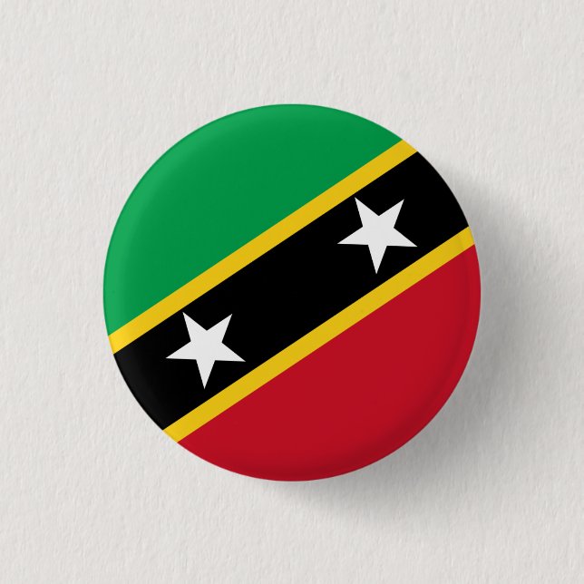 Badge Rond 2,50 Cm Drapeau Kittitian / Nevisian, Saint-Kitts-et-Nevis (Devant)