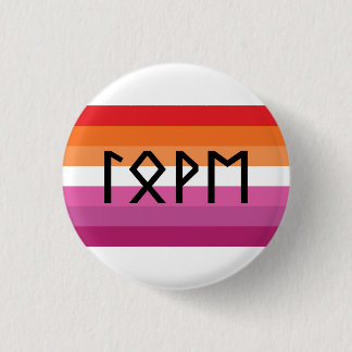 Badge Rond 2,50 Cm Drapeau lesbien Futhark Love