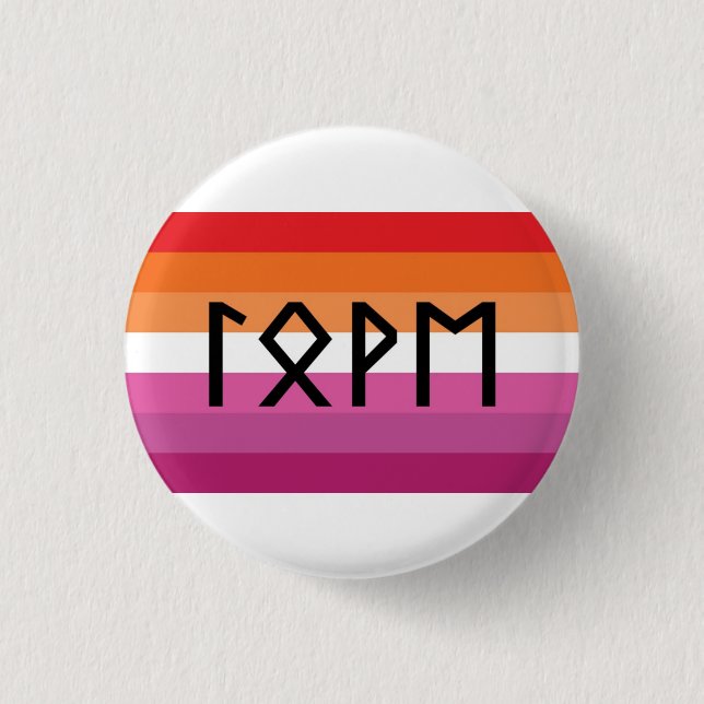 Badge Rond 2,50 Cm Drapeau lesbien Futhark Love (Devant)