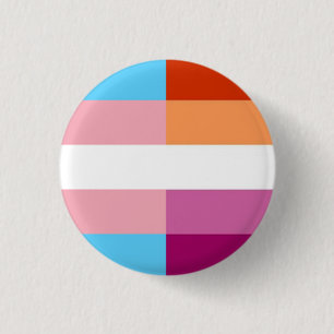 Badge Rond 2,50 Cm Drapeau lesbienne trans 50-50%