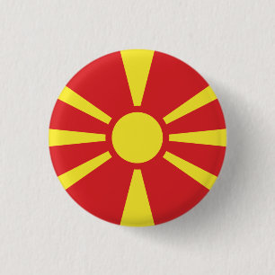 Badge Rond 2,50 Cm Drapeau macédonien, Drapeau de Macédoine du Nord