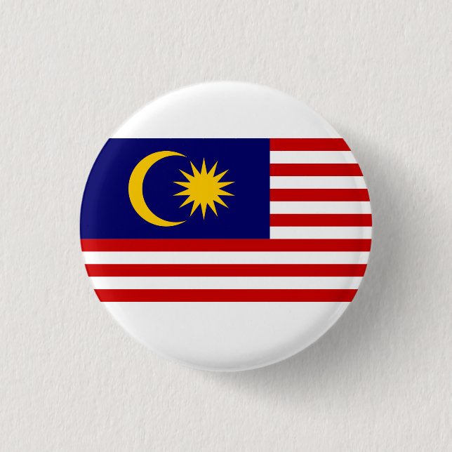 Badge Rond 2,50 Cm Drapeau malaisien, Drapeau de Malaisie (Devant)