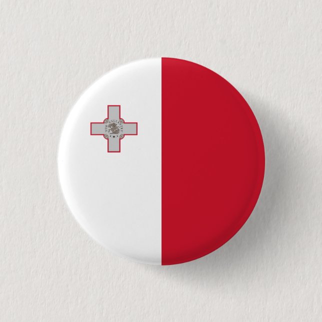 Badge Rond 2,50 Cm Drapeau maltais, Drapeau de Malte (Devant)