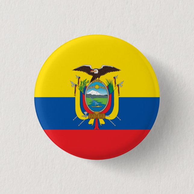 Badge Rond 2,50 Cm Drapeau national de l'Équateur (Devant)