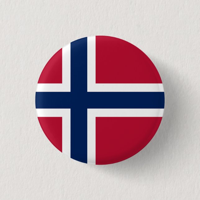 Badge Rond 2,50 Cm Drapeau national de Norvège (Devant)