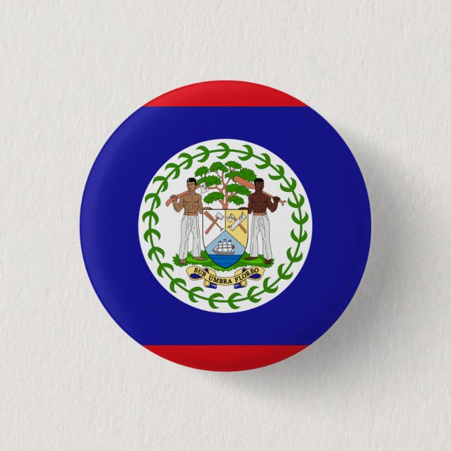 Badge Rond 2,50 Cm Drapeau national du Belize (Devant)