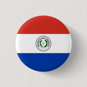 Badge Rond 2,50 Cm Drapeau national du Paraguay
