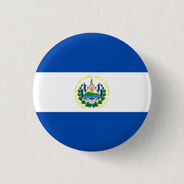 Badge Rond 2,50 Cm Drapeau national du Salvador (Devant)