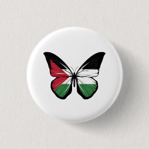 Badge Rond 2,50 Cm Drapeau papillon palestinien