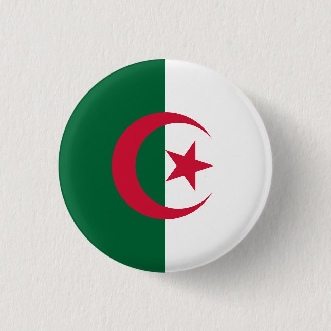 Badge Rond 2,50 Cm Drapeau patriotique algérien (Devant)