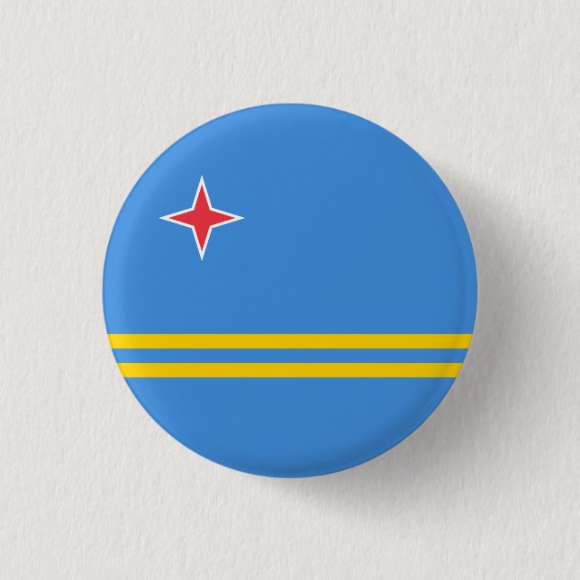 Badge Rond 2,50 Cm Drapeau Patriotique Aruba (Devant)