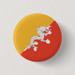 Badge Rond 2,50 Cm Drapeau patriotique du Bhoutan