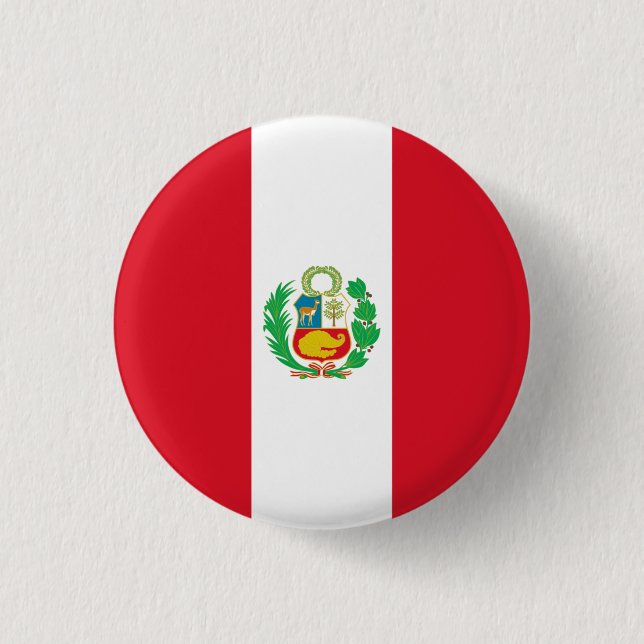 Badge Rond 2,50 Cm Drapeau péruvien, Drapeau du Pérou (Devant)