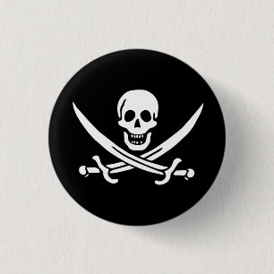 Badge Rond 2,50 Cm Drapeau Pirate Jolly Roger