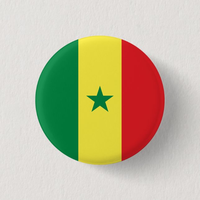 Badge Rond 2,50 Cm Drapeau sénégalais, Drapeau du Sénégal (Devant)