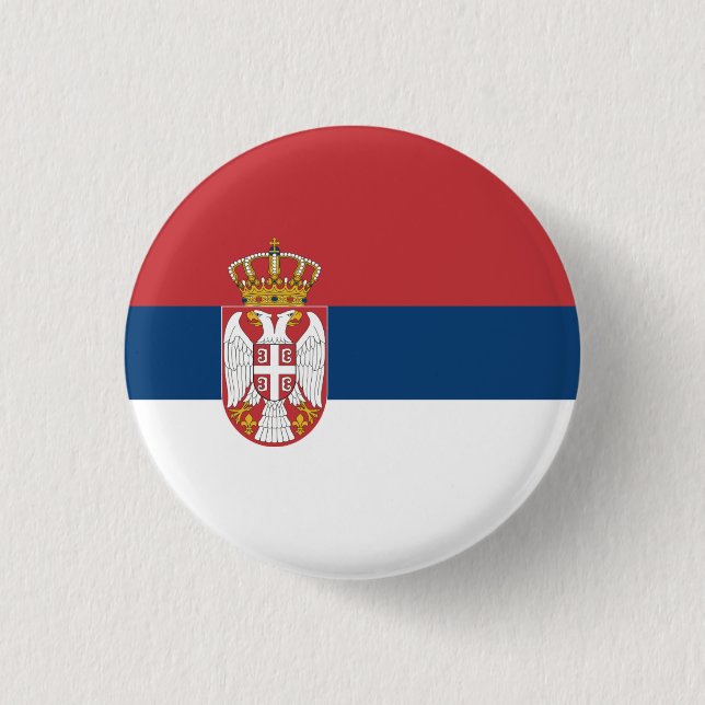 Badge Rond 2,50 Cm Drapeau serbe, Drapeau serbe (Devant)