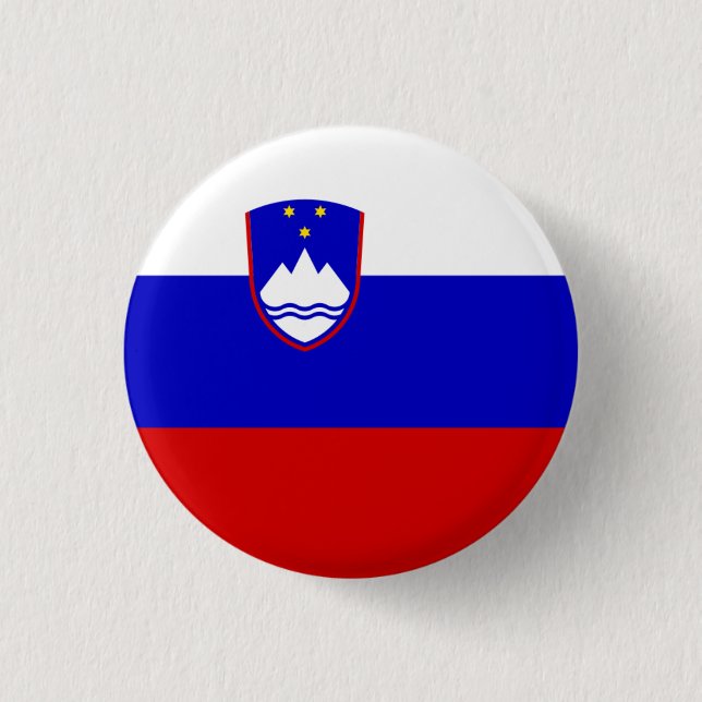 Badge Rond 2,50 Cm Drapeau slovène, Drapeau de Slovénie (Devant)