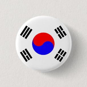 Badge Rond 2,50 Cm Drapeau sud-coréen