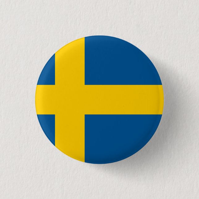 Badge Rond 2,50 Cm Drapeau suédois (Devant)