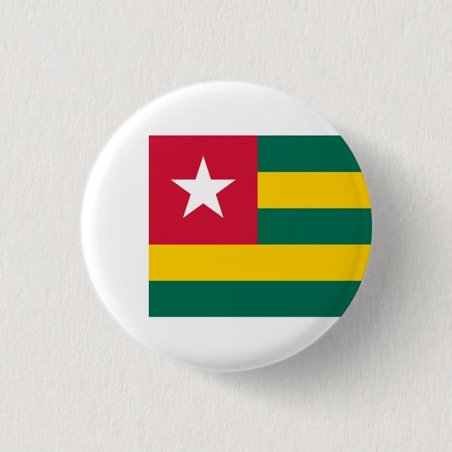 Badge Rond 2,50 Cm Drapeau togolais, Drapeau du Togo (Devant)