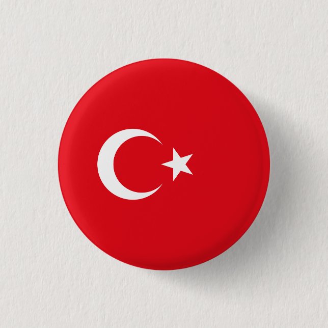 Badge Rond 2,50 Cm Drapeau turc, Drapeau turc (Devant)