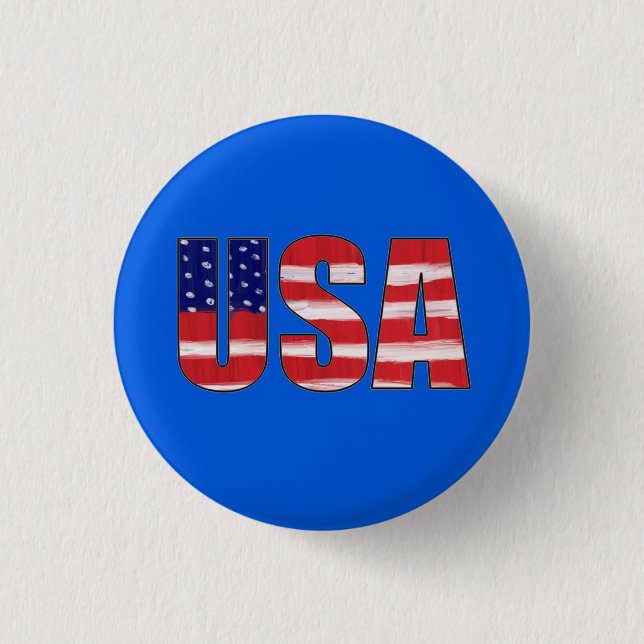 Badge Rond 2,50 Cm Drapeau USA (Devant)