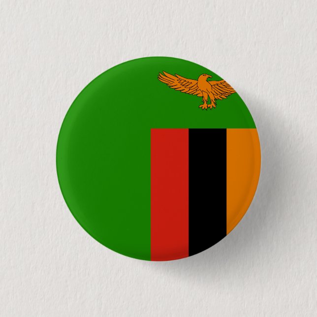 Badge Rond 2,50 Cm Drapeau Zambie (Devant)