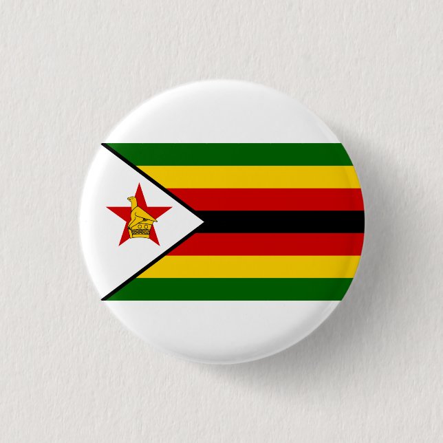 Badge Rond 2,50 Cm Drapeau zimbabwéen, Drapeau du Zimbabwe (Devant)