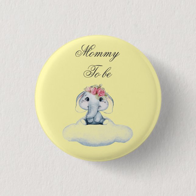 Badge Rond 2,50 Cm Dreamy Days avec Rosie l'éléphant. (Devant)