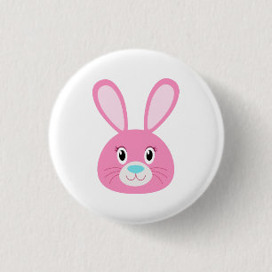Badge Rond 2,50 Cm Drôle Bunny rose