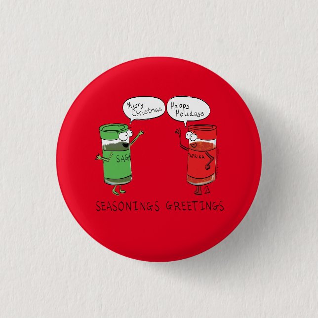 Badge Rond 2,50 Cm Drôle Noël Cartoon Cuisines épices (Devant)
