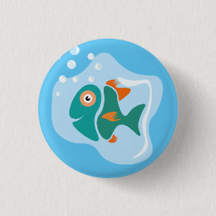 Badge Rond 2,50 Cm Drôle Poisson élégant