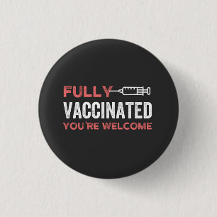 Badge Rond 2,50 Cm drôle, santé, pandémie, pro vaccin, science, qu
