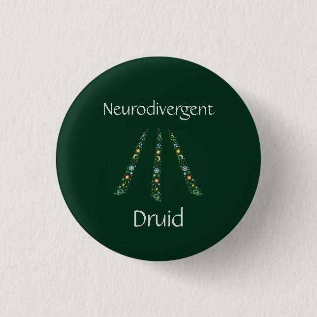 Badge Rond 2,50 Cm Druide de Neurodivergent (Devant)