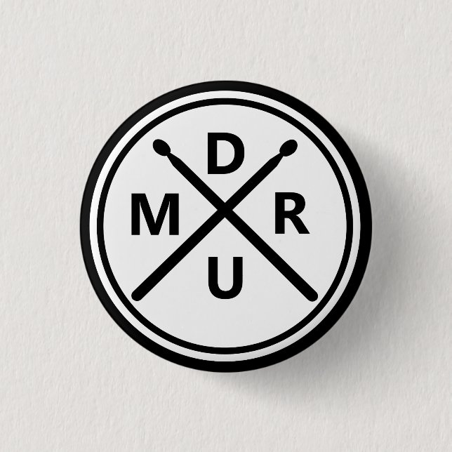 Badge Rond 2,50 Cm Drummer: Drum Sticks Percussion Lover (Devant)