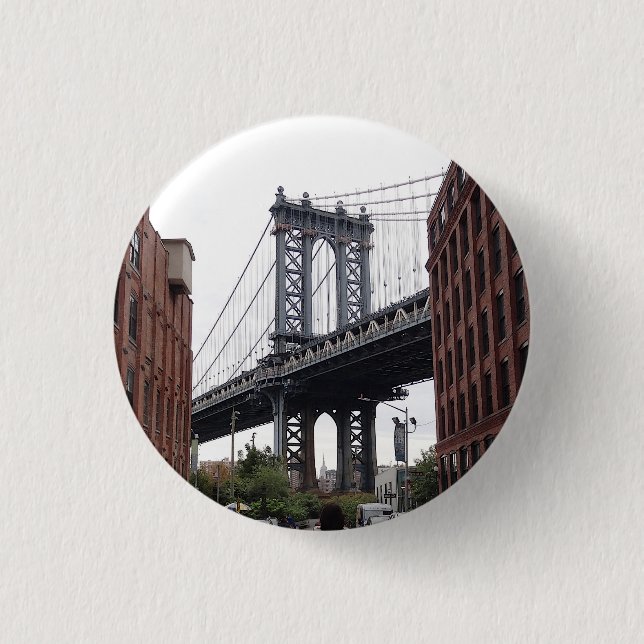 Badge Rond 2,50 Cm DUMBO, Bouton Brooklyn #1 (Devant)