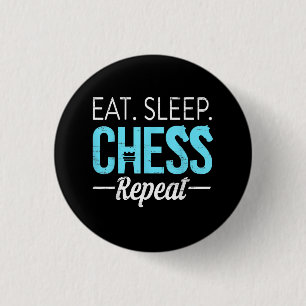 Badge Rond 2,50 Cm Eat Sleep Chess Joueur Répéter Planche Jeu Garçon