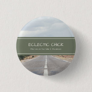 Badge Rond 2,50 Cm Eclectique Chick YouTube & Facebook