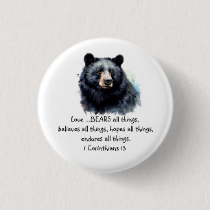 Badge Rond 2,50 Cm Écriture 1 Corinthiens 13:4 L'amour est