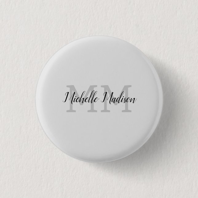 Badge Rond 2,50 Cm Écriture manuscrite moderne monographie Nom Initia (Devant)