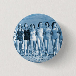 Badge Rond 2,50 Cm Écrous surfants de plage de rétro kitsch vintage
