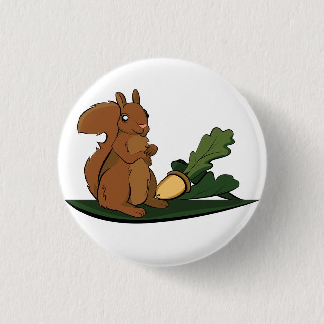 Badge Rond 2,50 Cm Écureuil (Devant)