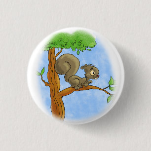 Badge Rond 2,50 Cm Écureuil doux