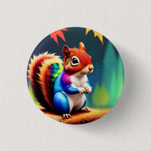 Badge Rond 2,50 Cm Écureuil mignon assis coloré-75463