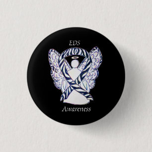 Badge Rond 2,50 Cm EDS Sensibilisation Angel Zebra Ruban Ruban Person