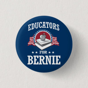 BADGE ROND 2,50 CM ÉDUCATEURS POUR BERNIE SANDERS