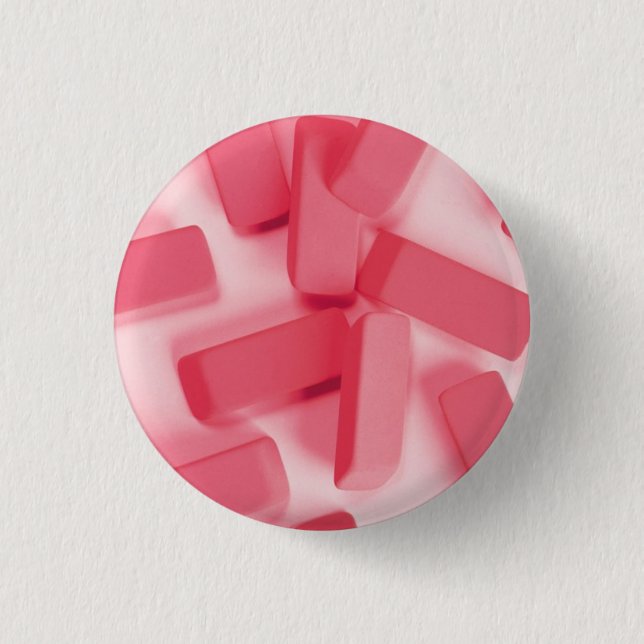 Badge Rond 2,50 Cm Effaceurs en caoutchouc rose (Devant)