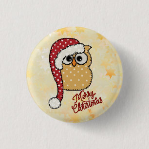 Badge Rond 2,50 Cm Effraie de Noël