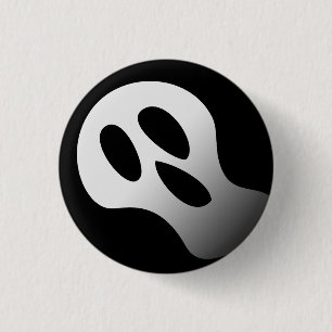 Badge Rond 2,50 Cm Éffrayant noir et blanc fantôme effrayant visage H