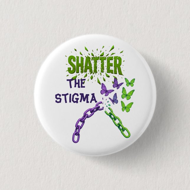 Badge Rond 2,50 Cm Effrayer la stigmatisation - Santé mentale (Devant)